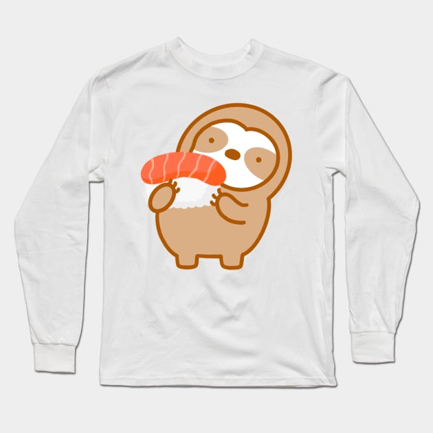 Cute Tuna Sushi Sloth Long Sleeve T-Shirt by theslothinme